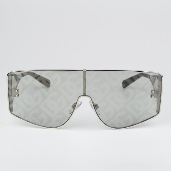 NEW D&G DG2305 05/AL Silver Grey Silver Mirrored DG Rectangle Unisex Sunglasses - Picture 4 of 14